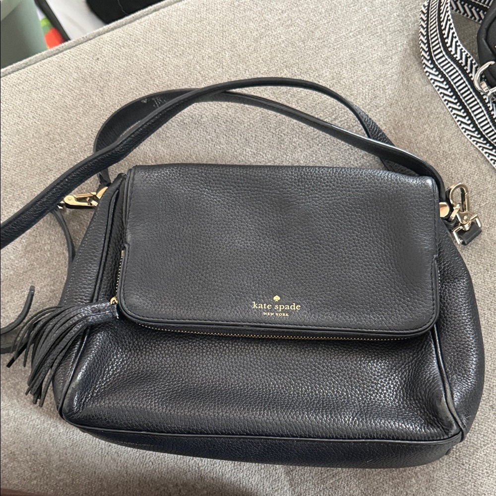 Kate Spade Black Pebbled Leather Crossbody Bag